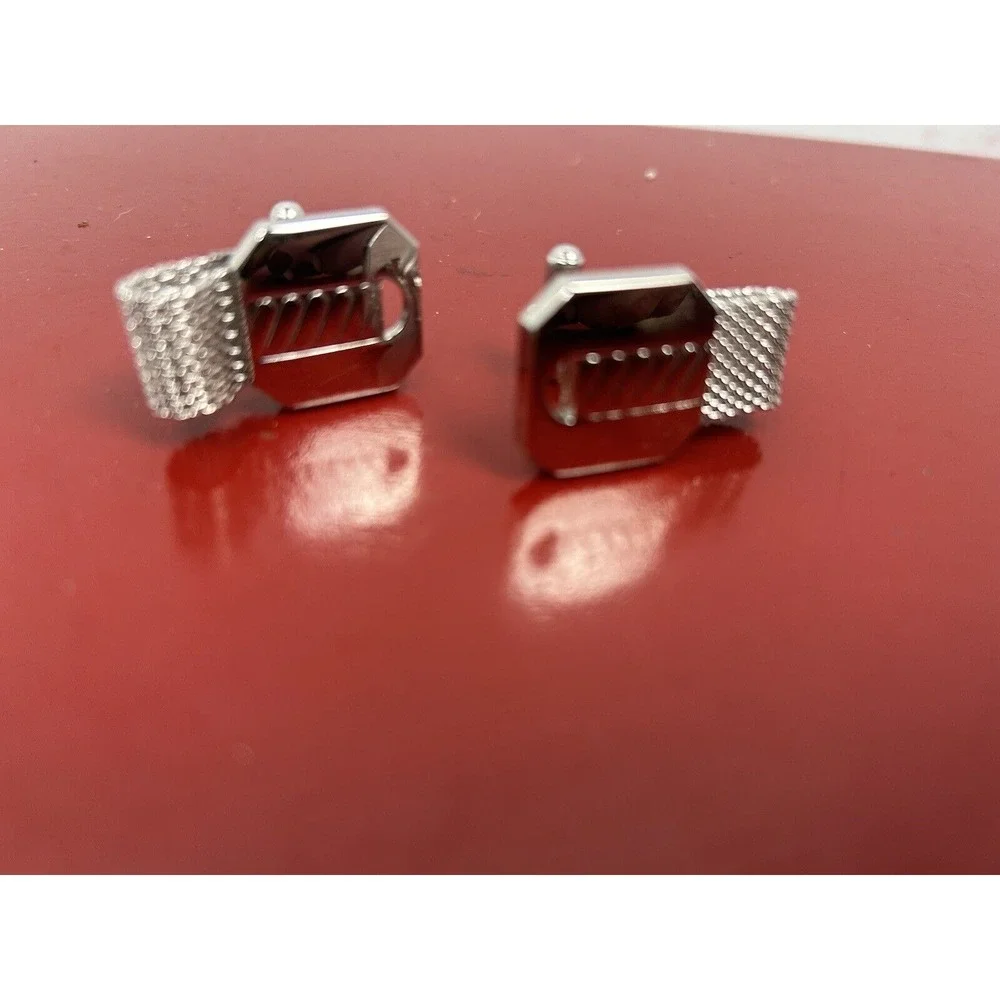 Vintage Men's Unique Cuff Links Set Silver‎